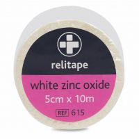 Relitape Zinc Oxide Tape , White , 5cm x 10m , 6 Single Unit