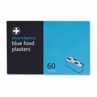 Dependaplast Blue Plasters, Perforated Dispenser Box, Assorted, 5 Box of 60