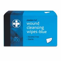 Reliwipe Wound Cleansing Wipes - Blue, Sterile, Box of 100, 1 x  Box of 100