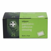 Relipore 'Ouch' Paediatric Adhesive Dressing Pads, Sterile , 6cm x 7cm, 1 x  Box of 25