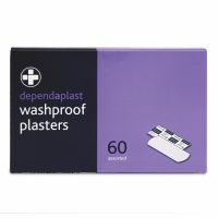 Dependaplast Washproof Plasters, Perforated Dispenser Box, Assorted, 5 Box of 60