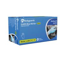 ph - Bodyguards Blue Nitrile Powder Free Gloves 10x 100pk Medium