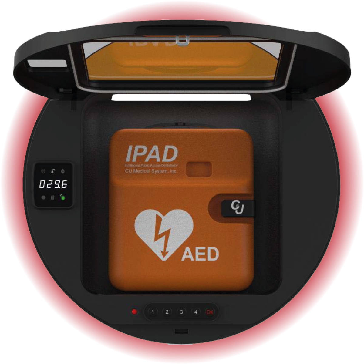 CU Medical DefibSafe 3 Defibrillator Cabinet - Green & Yellow