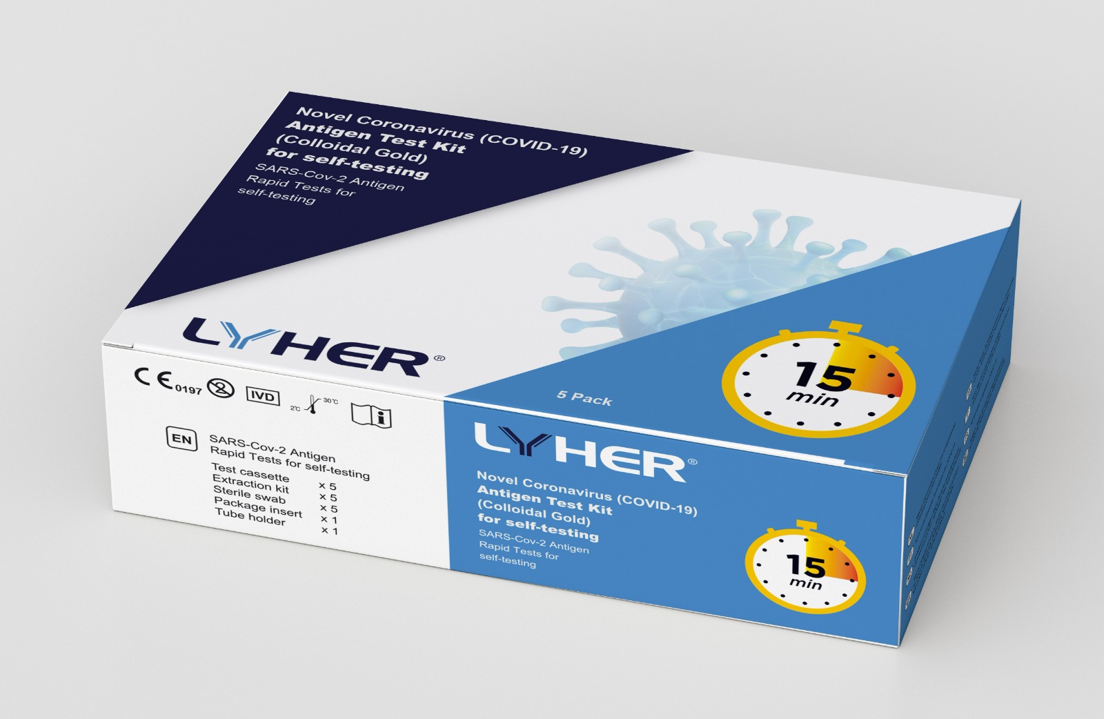LYHER SARS-Cov-2 Antigen Rapid Self Test Kit - Pack of 25 Tests