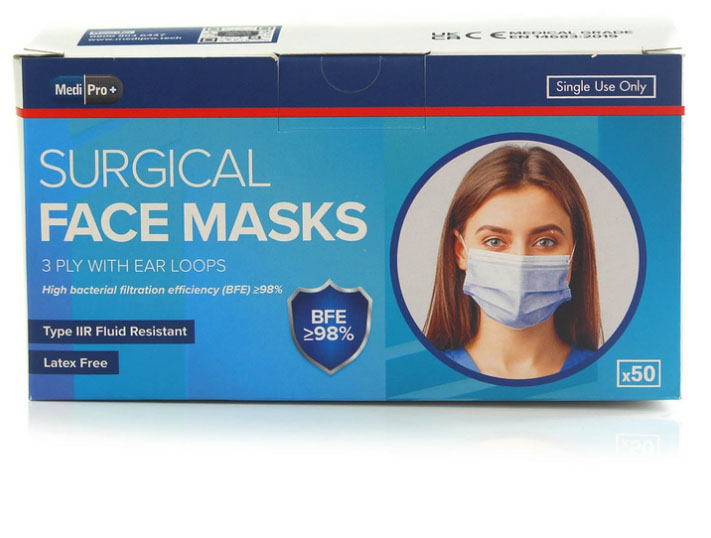 Surgical Type IIR Certified Face Mask - Box of 50