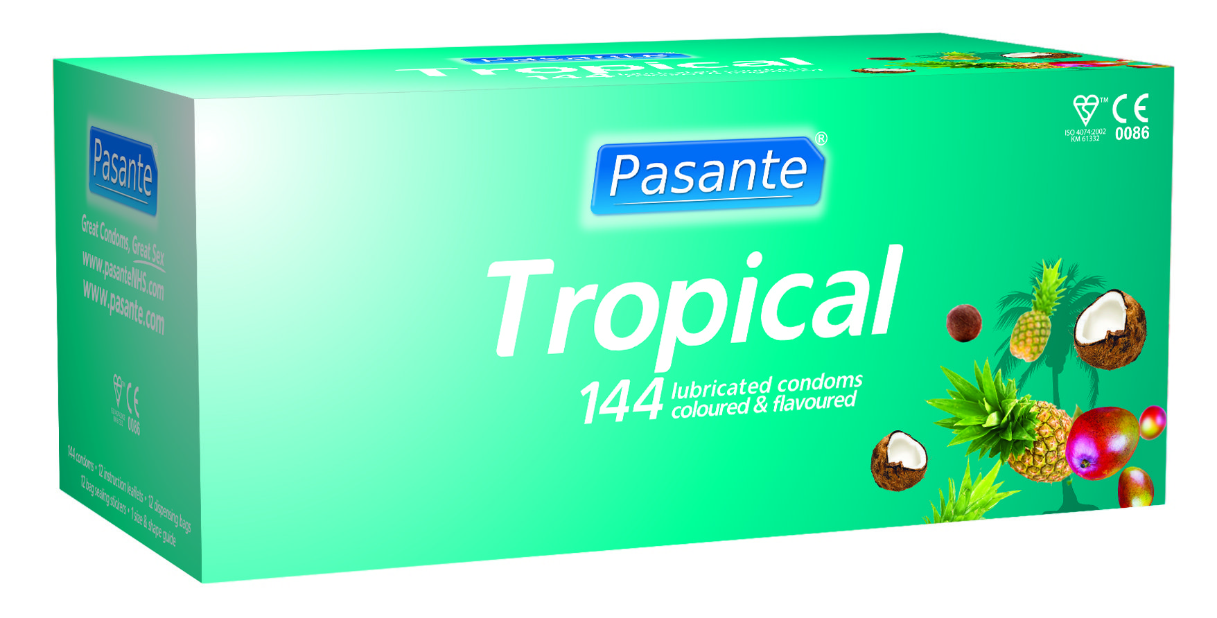 Pasante tropical flavours condoms, clinic pack (box of 144)
