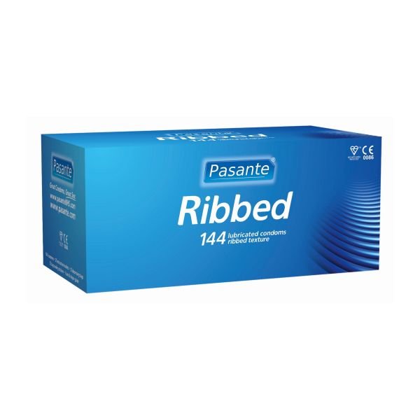 Pasante passion ribbed condoms, clinic pack (box of 144)