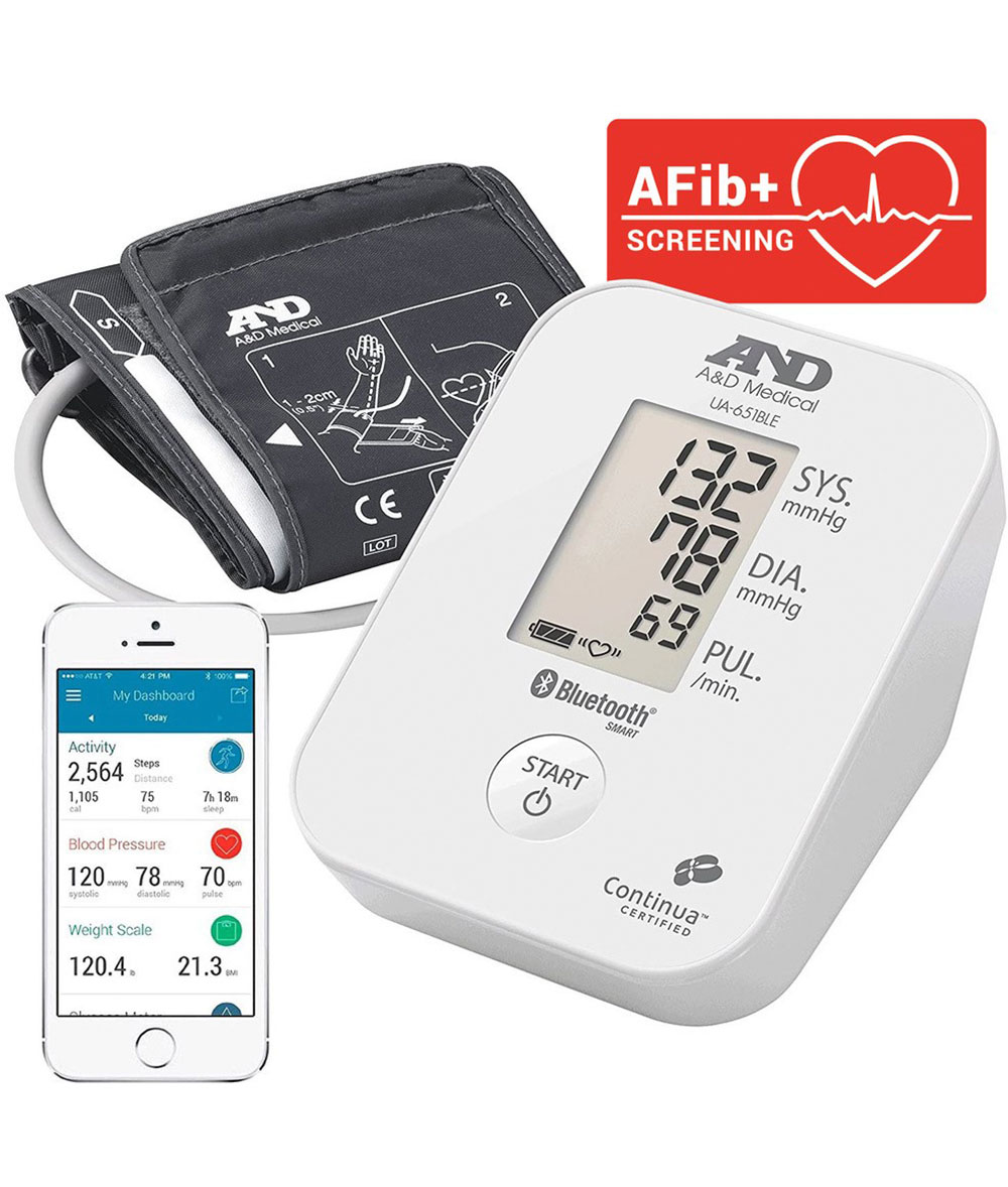 A&D UA-651BLE Upper Arm Blood Pressure Monitor with Bluetooth®