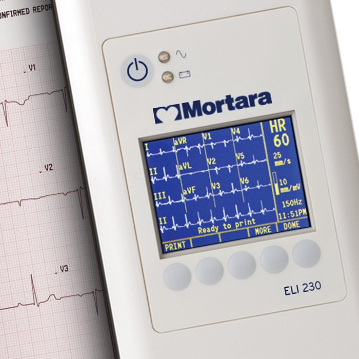 Mortara ELI230 Portable ECG, wired AM12 patient cable module